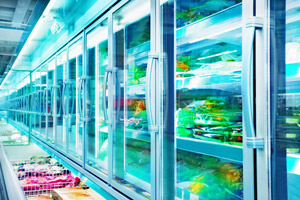 Grocery store frozen foods